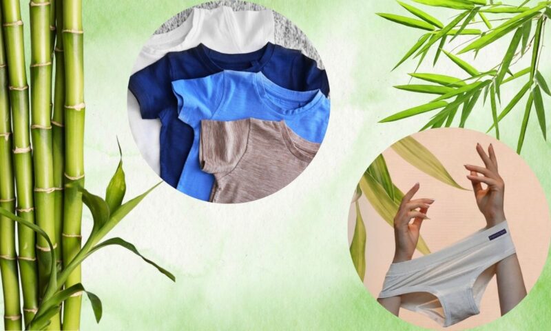 prikaz majica i gaćica na bambus pozadini