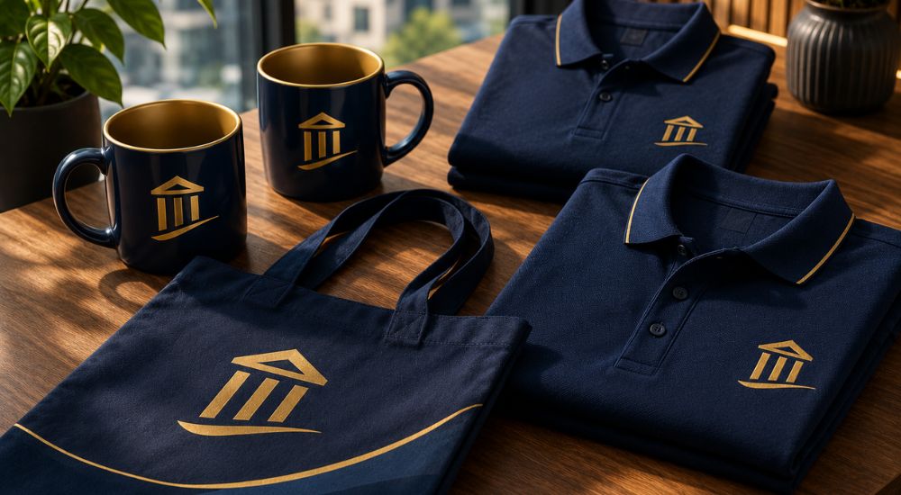 Brendirane šolje, polo majice i torba sa logotipom kao promotivni materijal prilagođen ciljnoj grupi